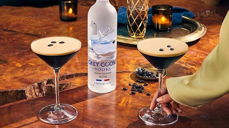 Grey Goose and espresso martinis