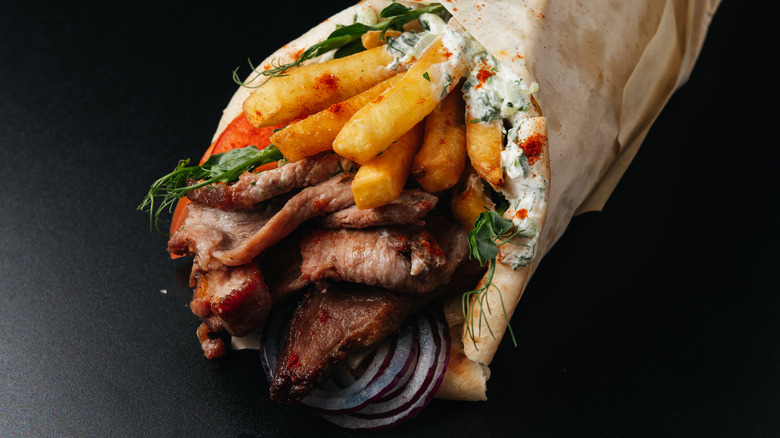 beef gyro with fries