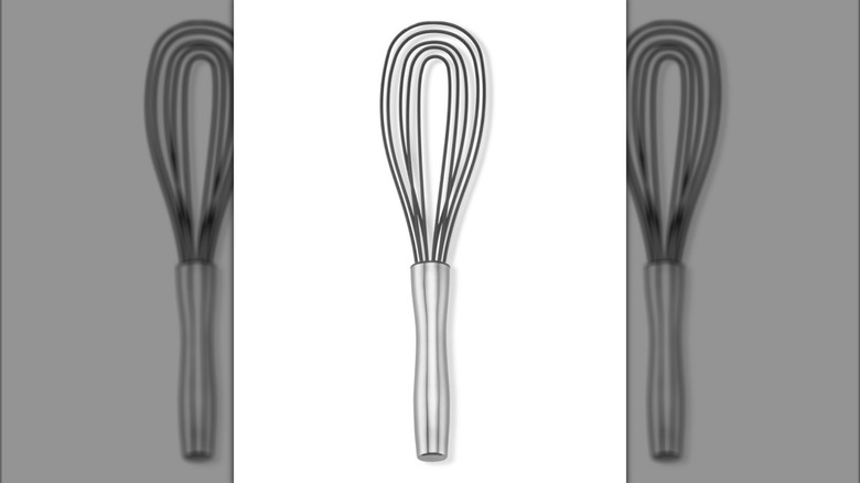 Flat sauce whisk on white background