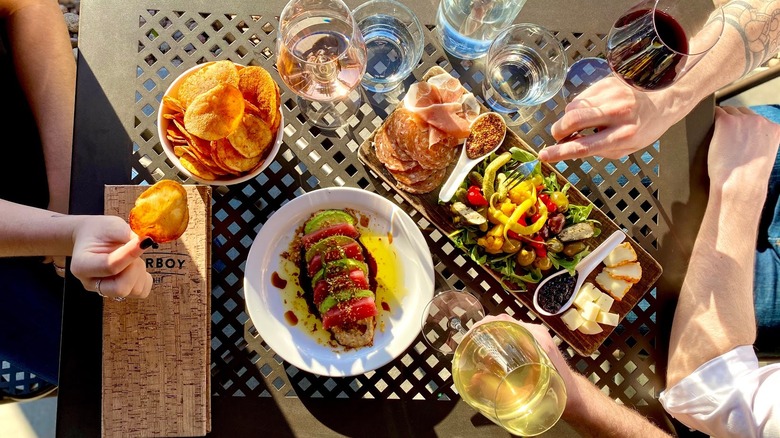 Charcuterie board and appetizers at Carboy Winery