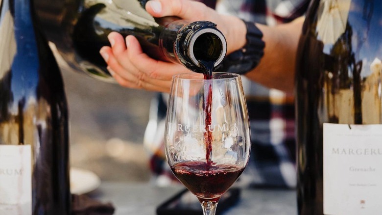 Red wine being poured 