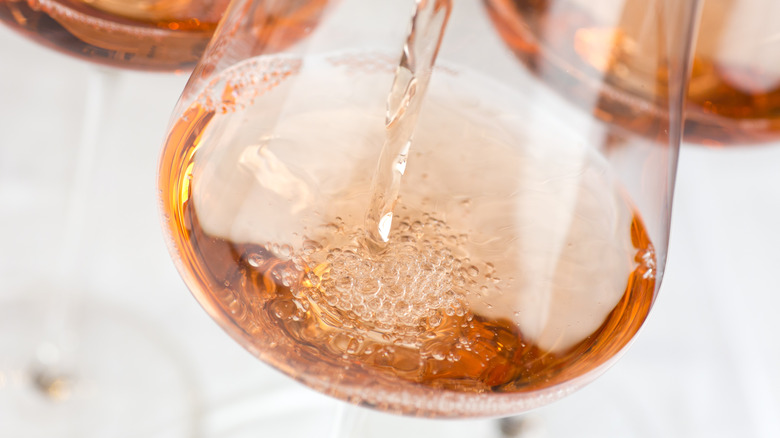 Rosé wine in glass