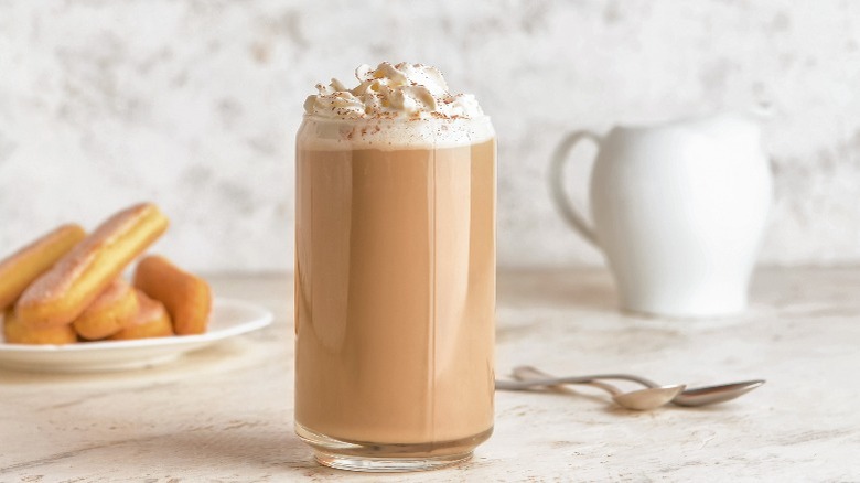 Iced coffee with whipped cream