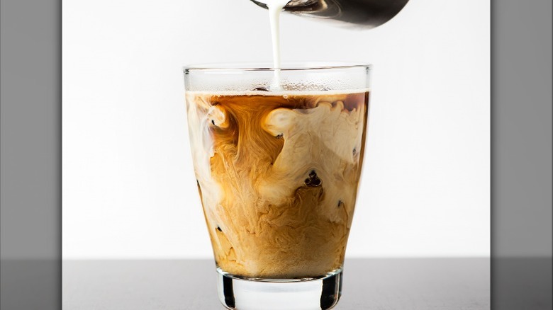 Iced coffee with cream