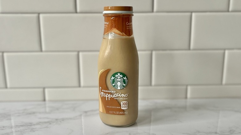 bottled Starbucks caramel frappuccino