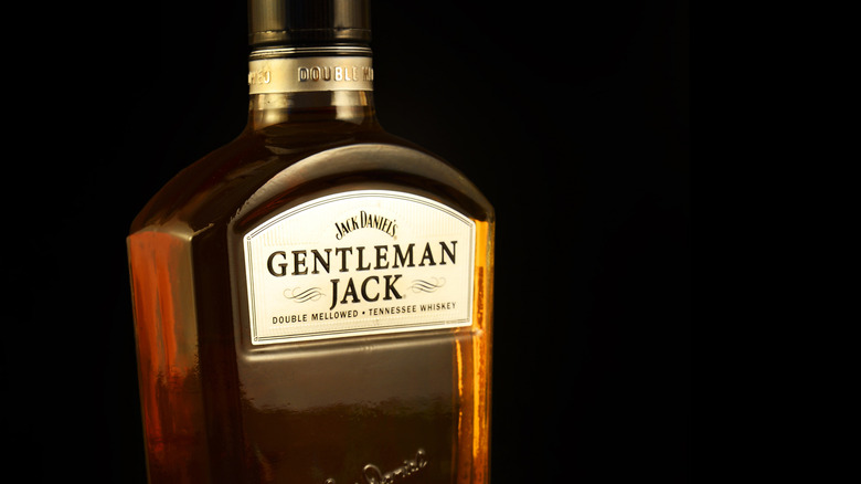 Bottle of Gentleman Jack on a black background