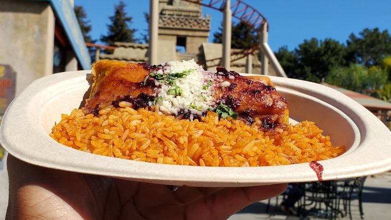 Tamales with boysenberry sauce