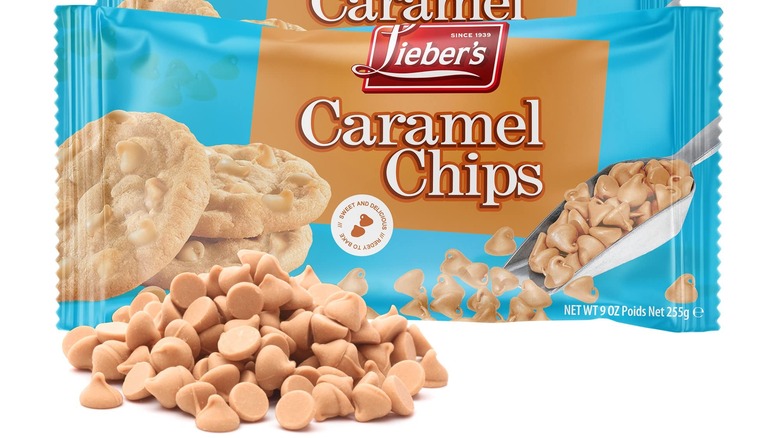 Bag of caramel baking chips