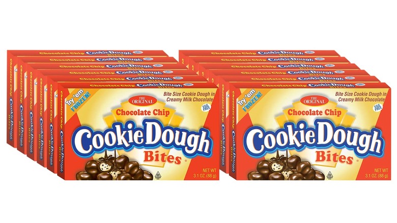 Cardboard cookie dough bites boxes