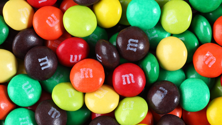 Colorful M&M candies in bowl