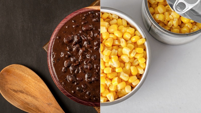 Bowl of black beans and corn