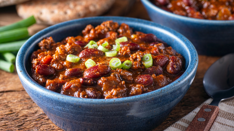 Bowl of beef chili