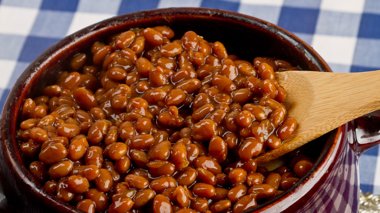 Bowl of barbecue baked beans