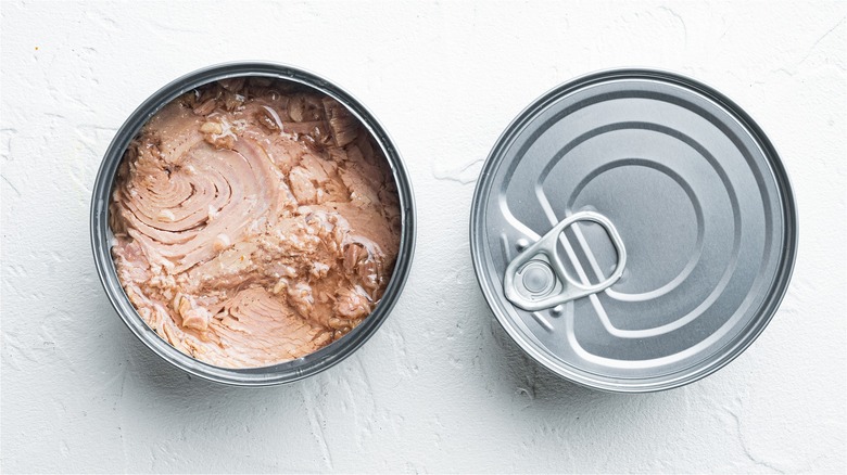 Opened can of tuna