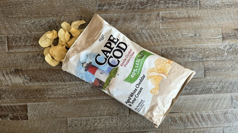 Bag of Cape Cod Aged white cheddar and sour cream