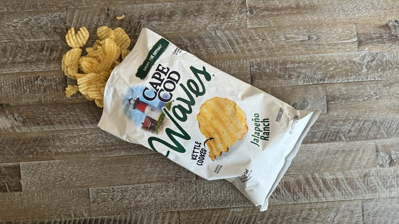 Bag of Cape Cod Jalapeño ranch waves on table