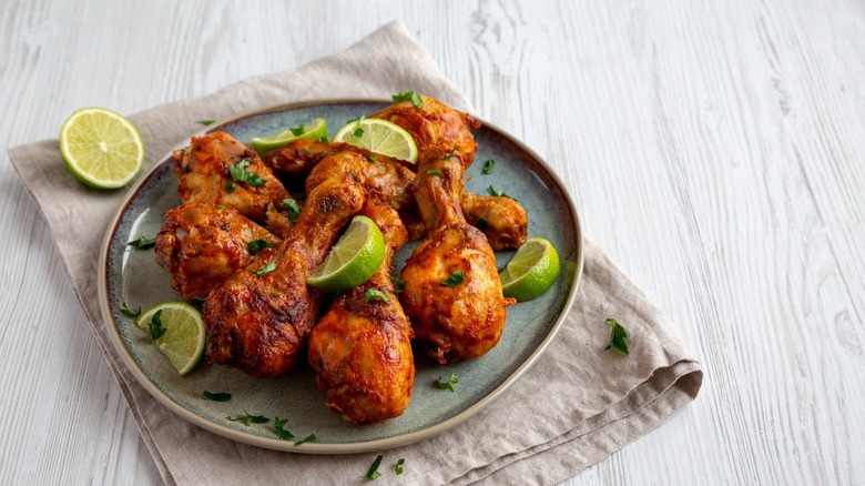 Jerk-spiced chicken legs with lime