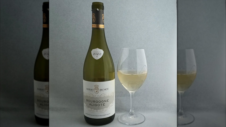 bottle and glass of white wine