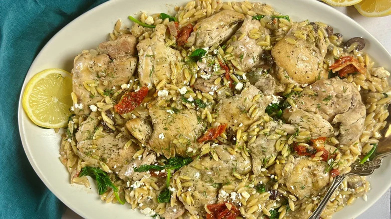 Greek-style lemon chicken with orzo