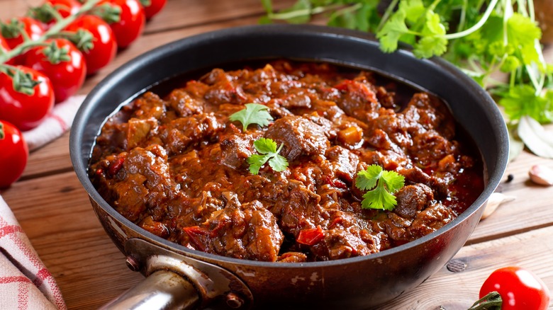 Meat stew in a pot