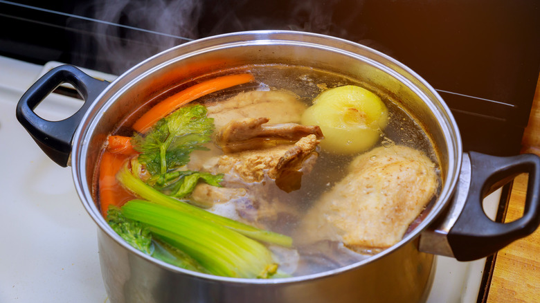 meat boiling with vegetables