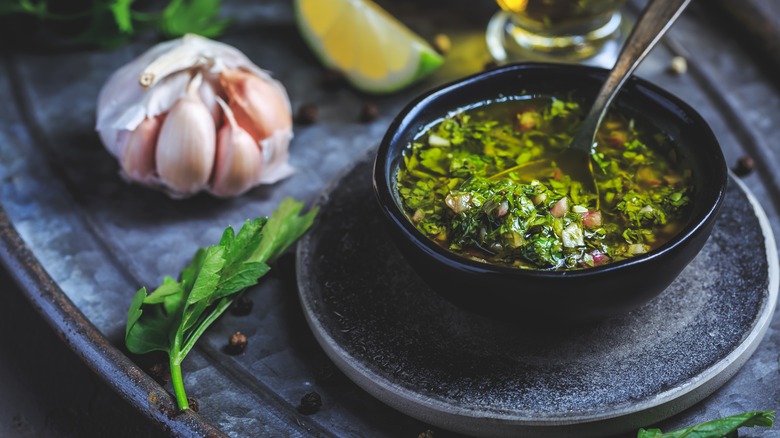 salsa verde with garlic