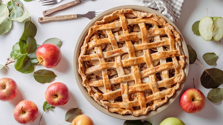 apple pie on counter