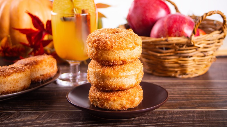 stack of apple cider donuts