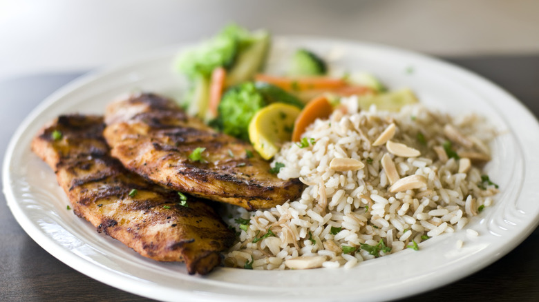 Plate of chicken and rice