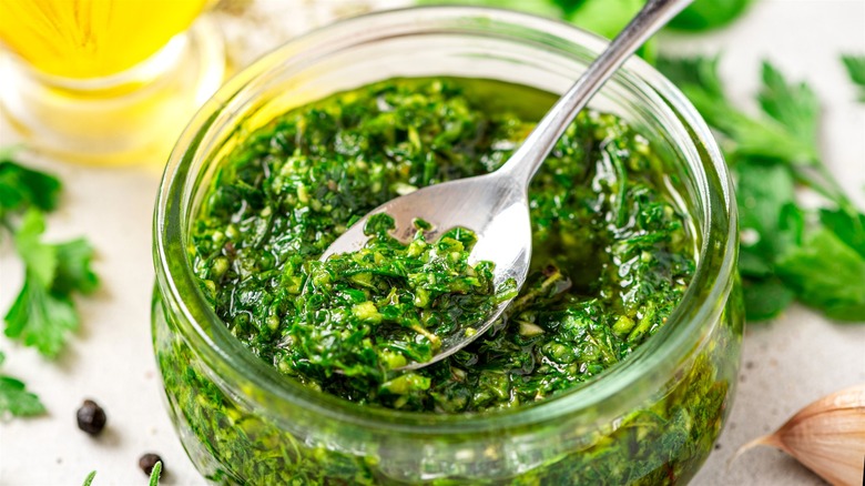 jar of chimichurri