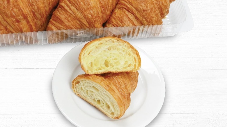 Croissant on white plate