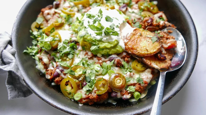 potato nachos with sour cream