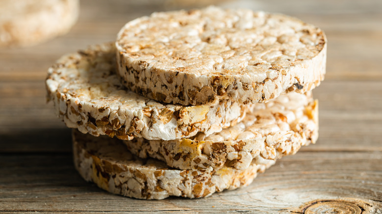 rice cakes on wood