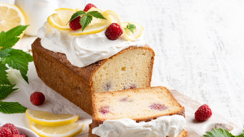 Raspberry pound cake with frosting