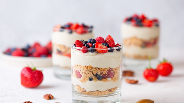 Trifle cups with fruit