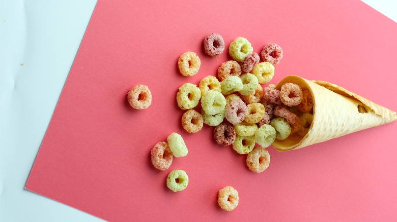 Cereal with ice cream cone