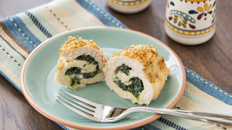 stuffed chicken spirals