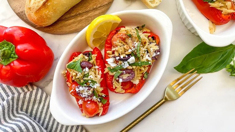 stuffed peppers on plate