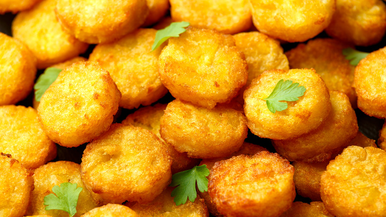 fried potato rounds with herbs