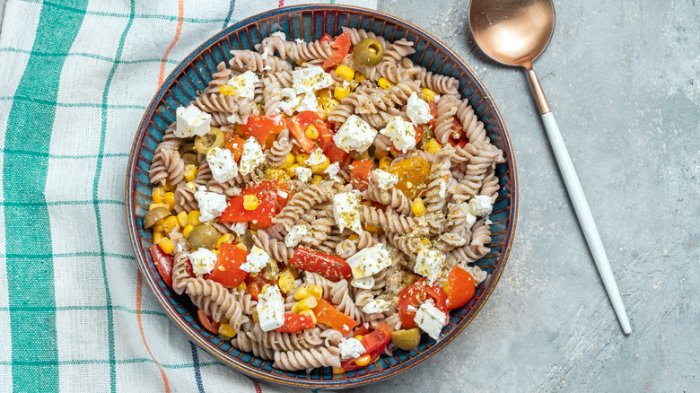 pasta salad in a bowl