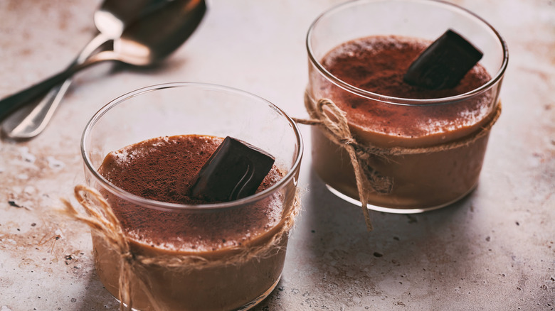 containers of chocolate mousse