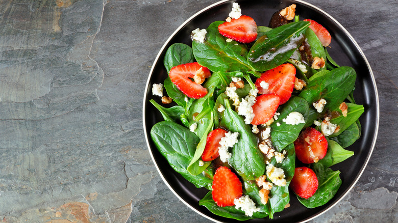 Strawberries in salad