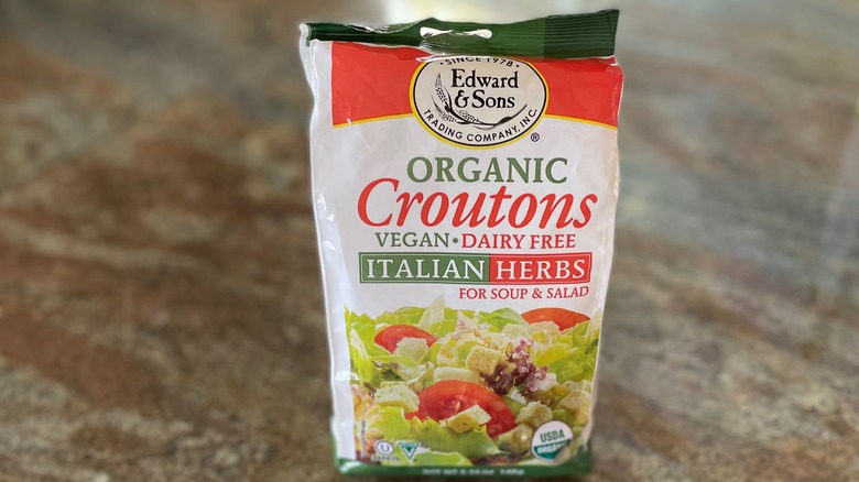 Bag of Edward & Sons Organic Croutons