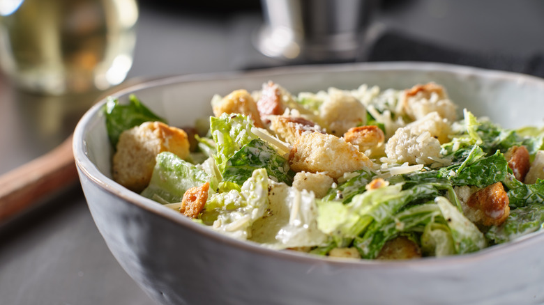 Caesar salad with croutons