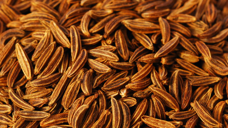 Close up of pile of caraway seeds