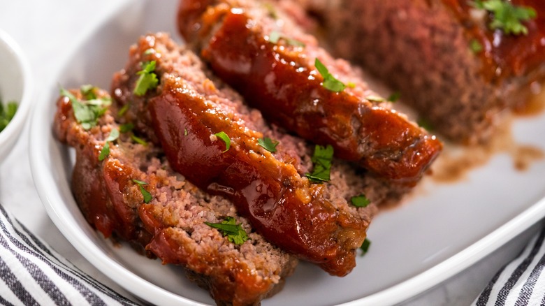 Meatloaf on plate