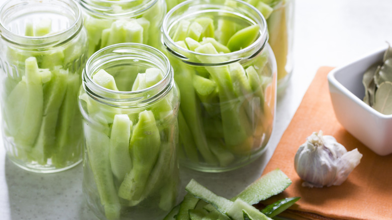 peeled cucumber spears for pickling