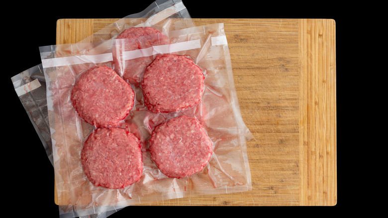 bags of Sous vide burgers