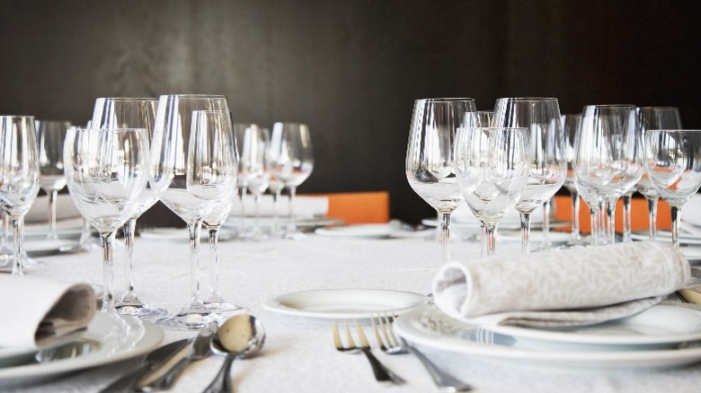 Dining table with glasses