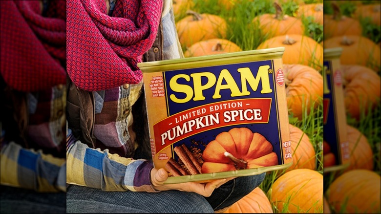 giant Spam can pumpkin patch